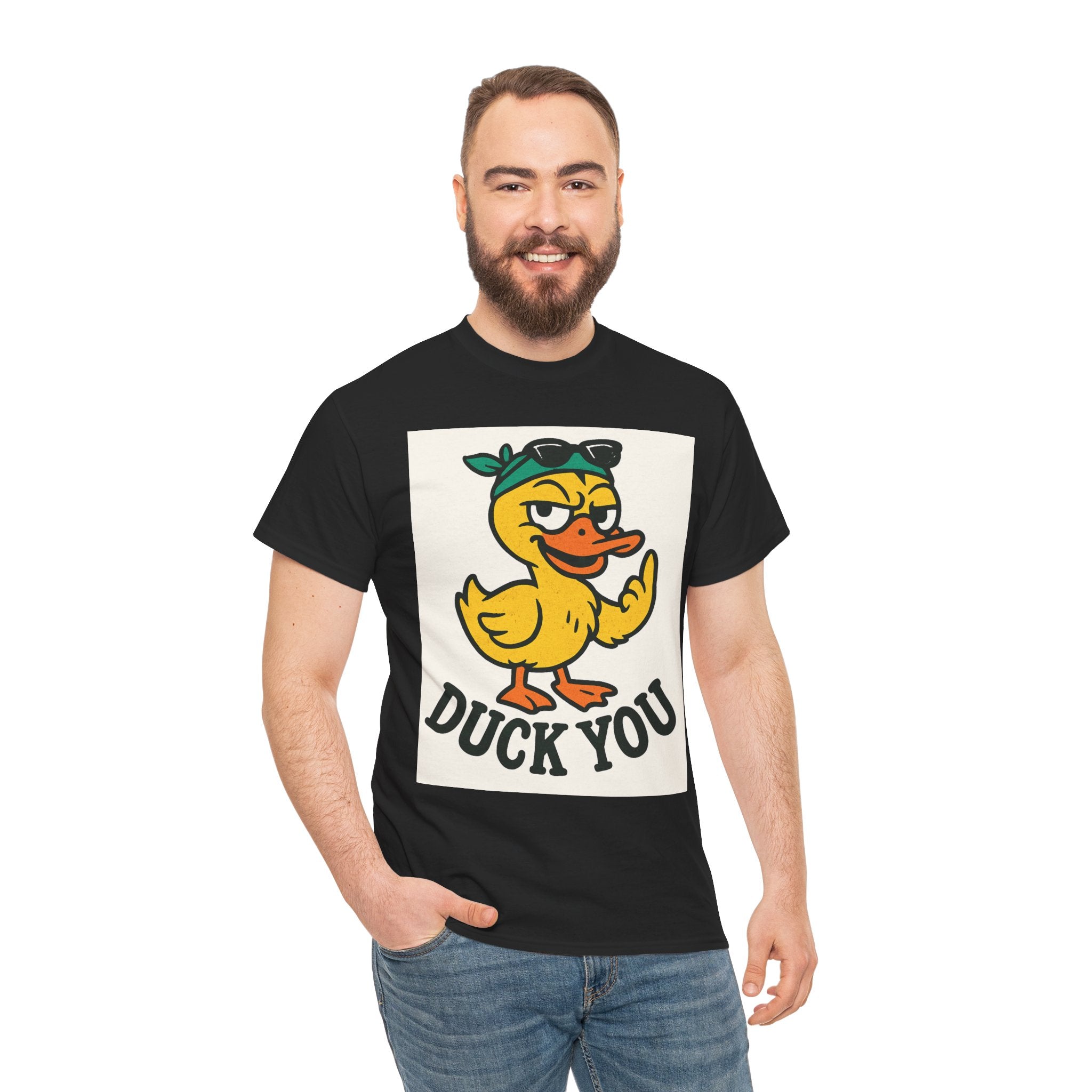 Funny Duck You Unisex Heavy Cotton Tee, Humorous T-Shirt, Casual Wear, Gift for Friends, Quirky Apparel, Duck Lover Gift