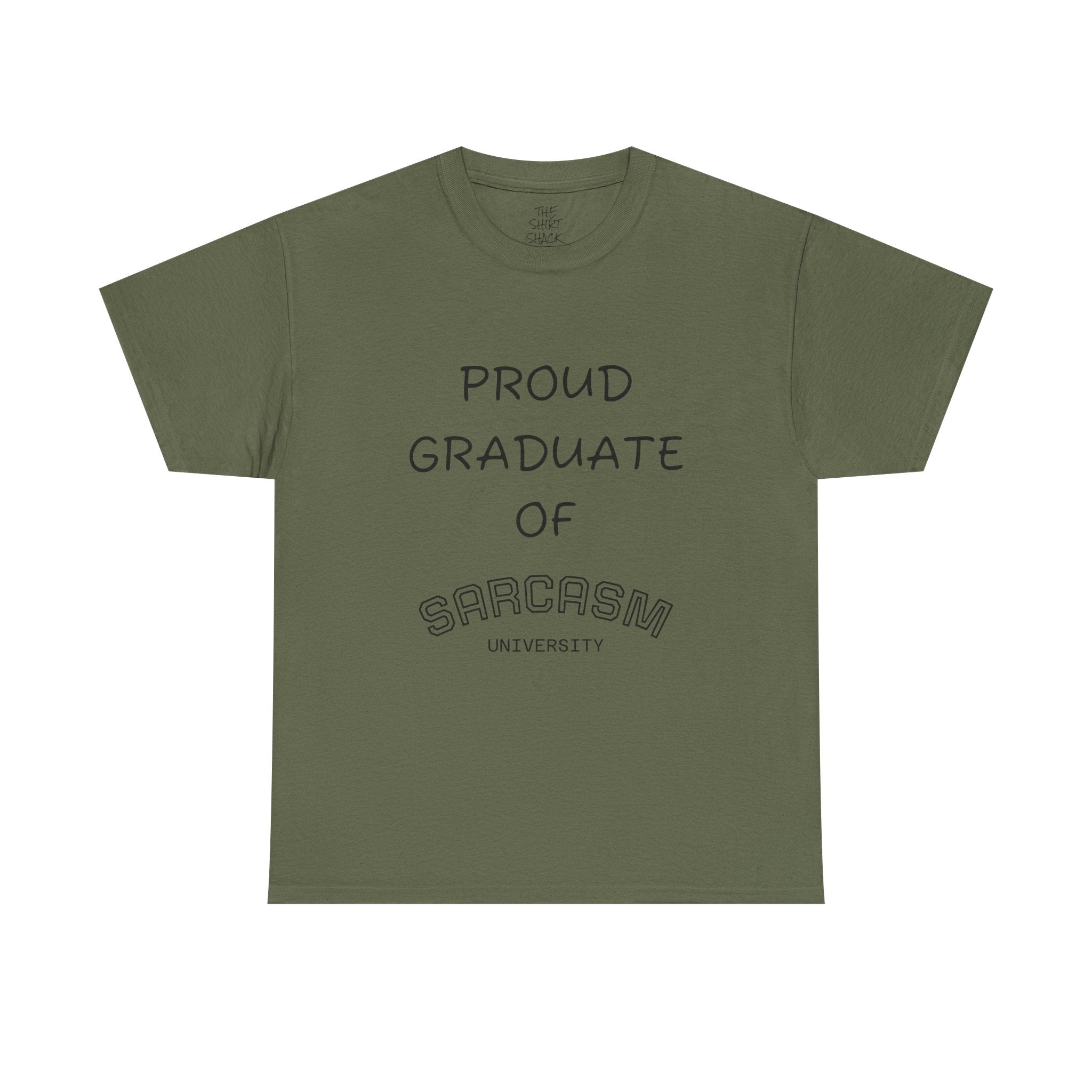 Proud Graduate of Sarcasm University Unisex Heavy Cotton Tee, Funny Graduation Shirt, Sarcasm T-Shirt, College Humor Apparel, Gift for [...] - THE SHIRT SHACK