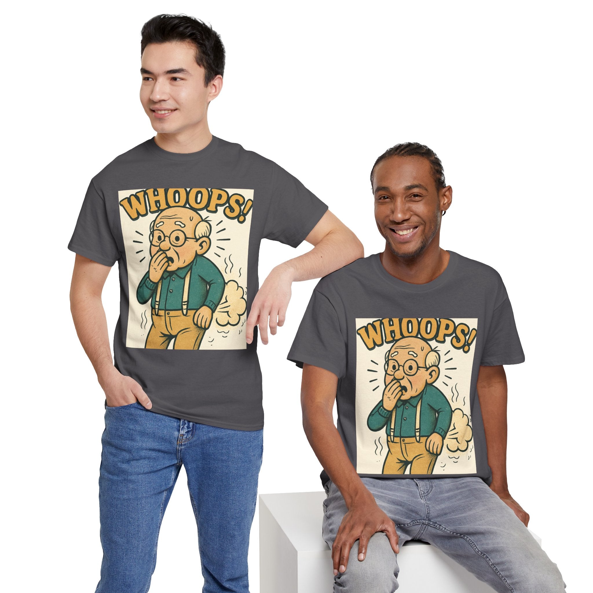 Funny Humor Tee, Whoops Graphic T-Shirt, Gag Gift for Dad, Unisex Cotton Tee, Casual Wear, Birthday Gift