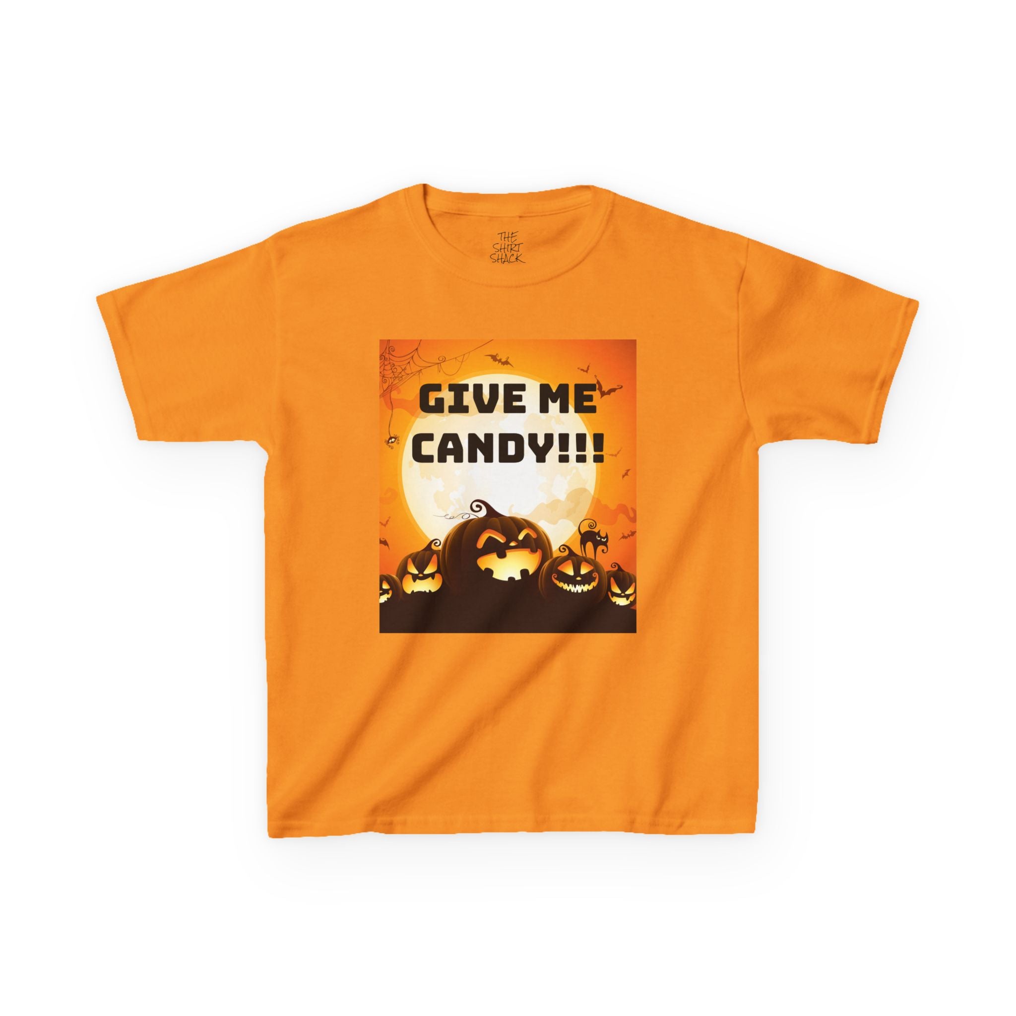 Halloween Kids Tee - "Give Me Candy!!!" T-Shirt, Fun Halloween Shirt, Kids Graphic Tee, Trick or Treat Shirt, Spooky Season Apparel - THE SHIRT SHACK