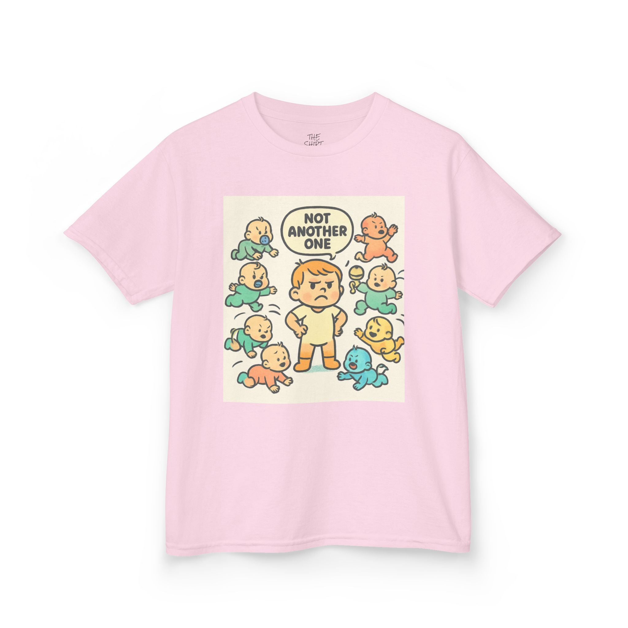Funny Kids Tee, Kids Heavy Cotton T-Shirt, Gift for New Siblings, Cute Baby Theme Shirt, Playful Family Humor Outfit