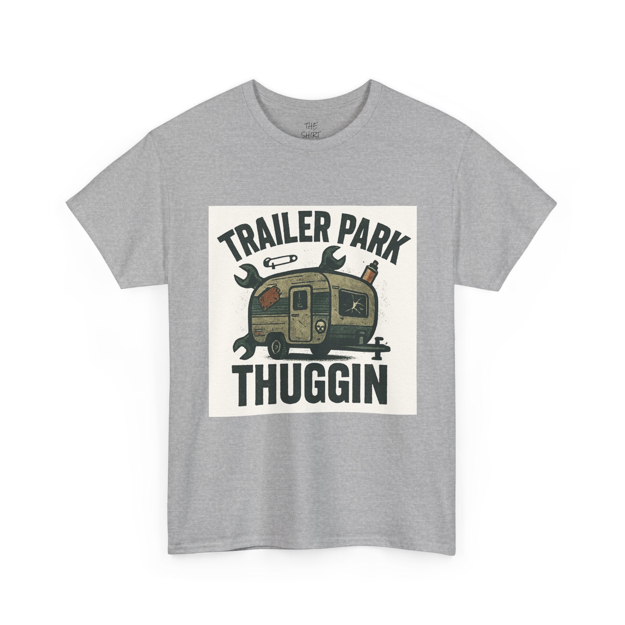 Trailer Park Thuggin' Unisex Heavy Cotton Tee - Casual Wear, Gift for Campers, Funny Shirt, Outdoor Apparel, RV Lifestyle