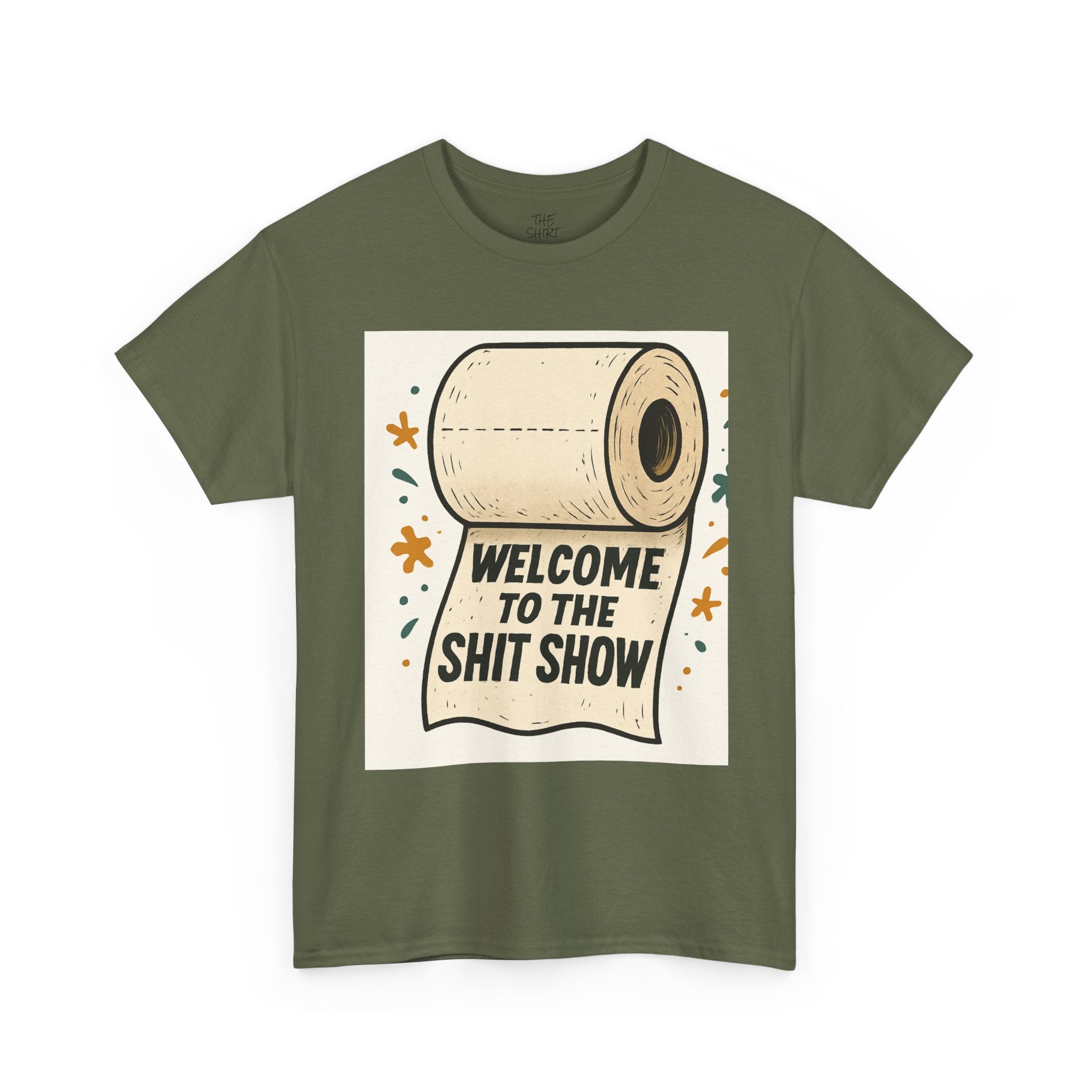 Unisex Heavy Cotton Tee - 'Welcome to the Shit Show' Funny Graphic Tee, Humorous Gift for Friends, Casual Wear, Party Shirt, Everyday [...] - THE SHIRT SHACK