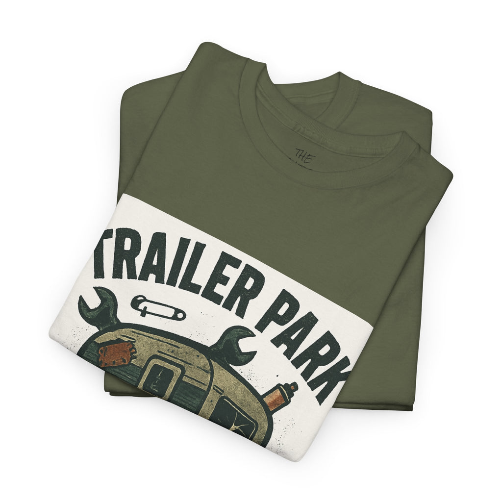Trailer Park Thuggin' Unisex Heavy Cotton Tee - Casual Wear, Gift for Campers, Funny Shirt, Outdoor Apparel, RV Lifestyle