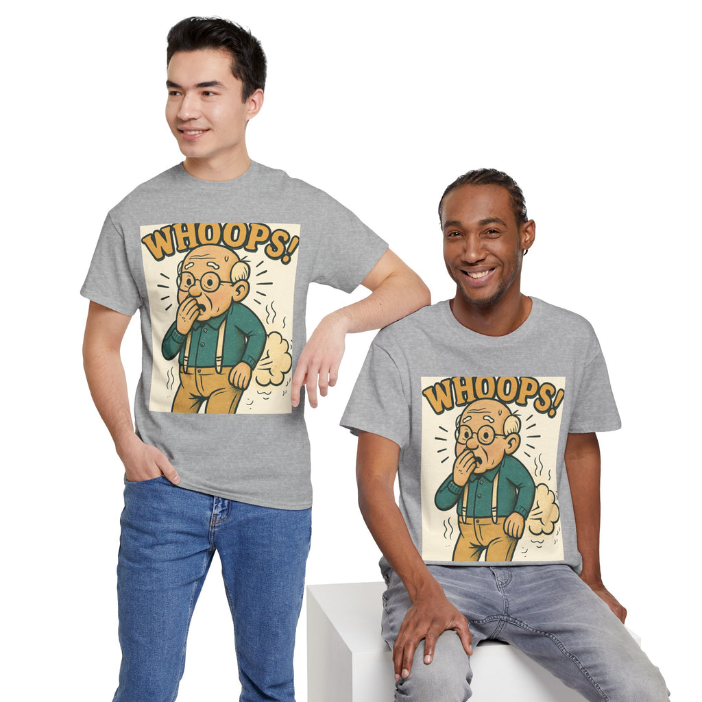 Funny Humor Tee, Whoops Graphic T-Shirt, Gag Gift for Dad, Unisex Cotton Tee, Casual Wear, Birthday Gift