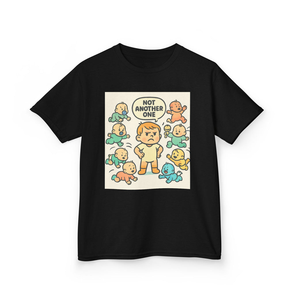 Funny Kids Tee, Kids Heavy Cotton T-Shirt, Gift for New Siblings, Cute Baby Theme Shirt, Playful Family Humor Outfit