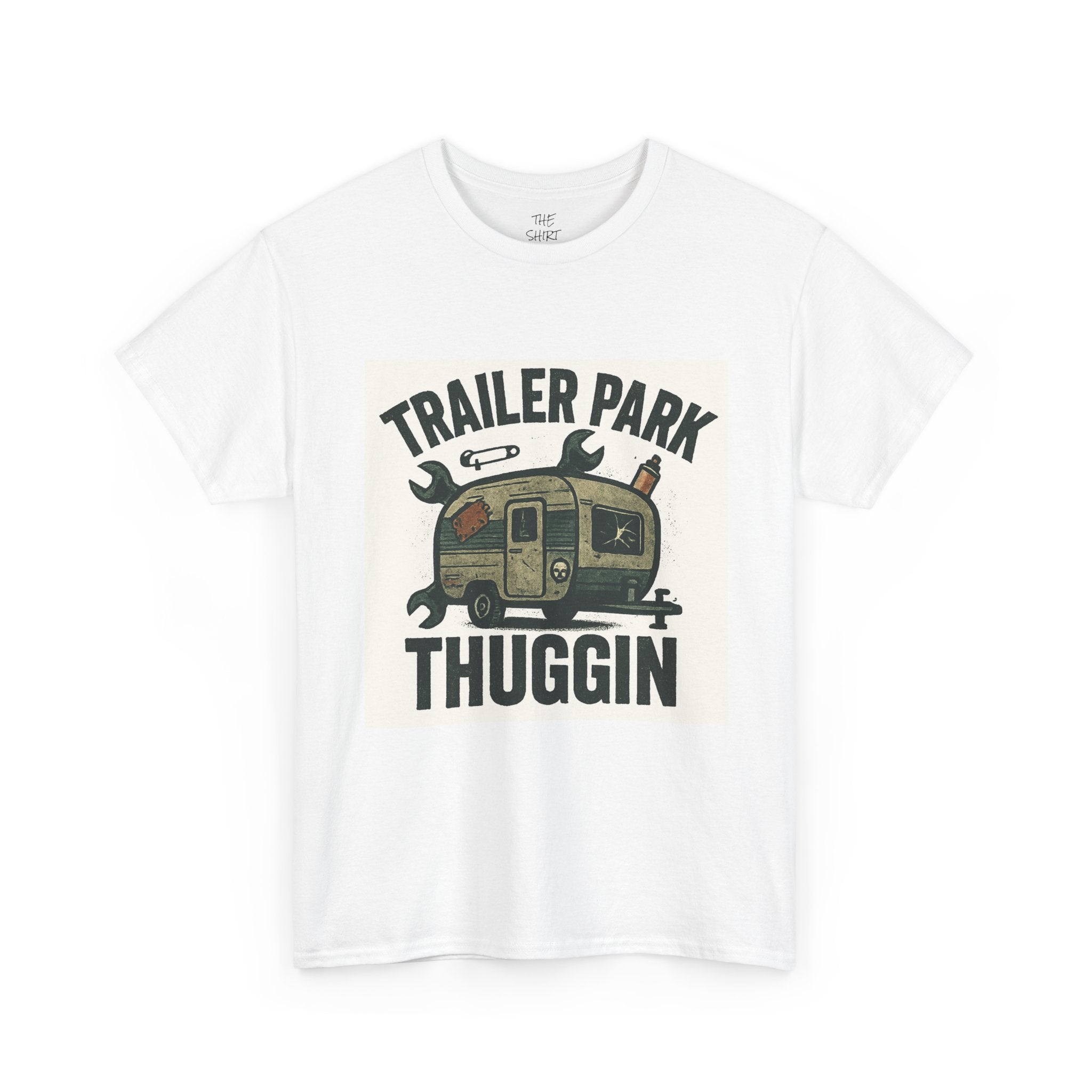 Trailer Park Thuggin' Unisex Heavy Cotton Tee - Casual Wear, Gift for Campers, Funny Shirt, Outdoor Apparel, RV Lifestyle