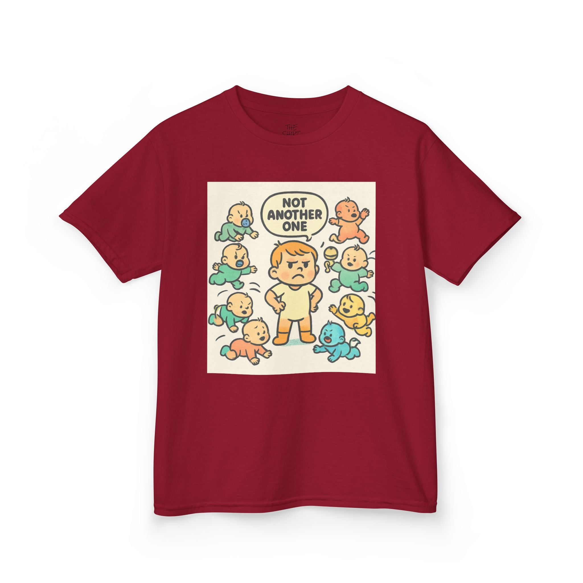 Funny Kids Tee, Kids Heavy Cotton T-Shirt, Gift for New Siblings, Cute Baby Theme Shirt, Playful Family Humor Outfit