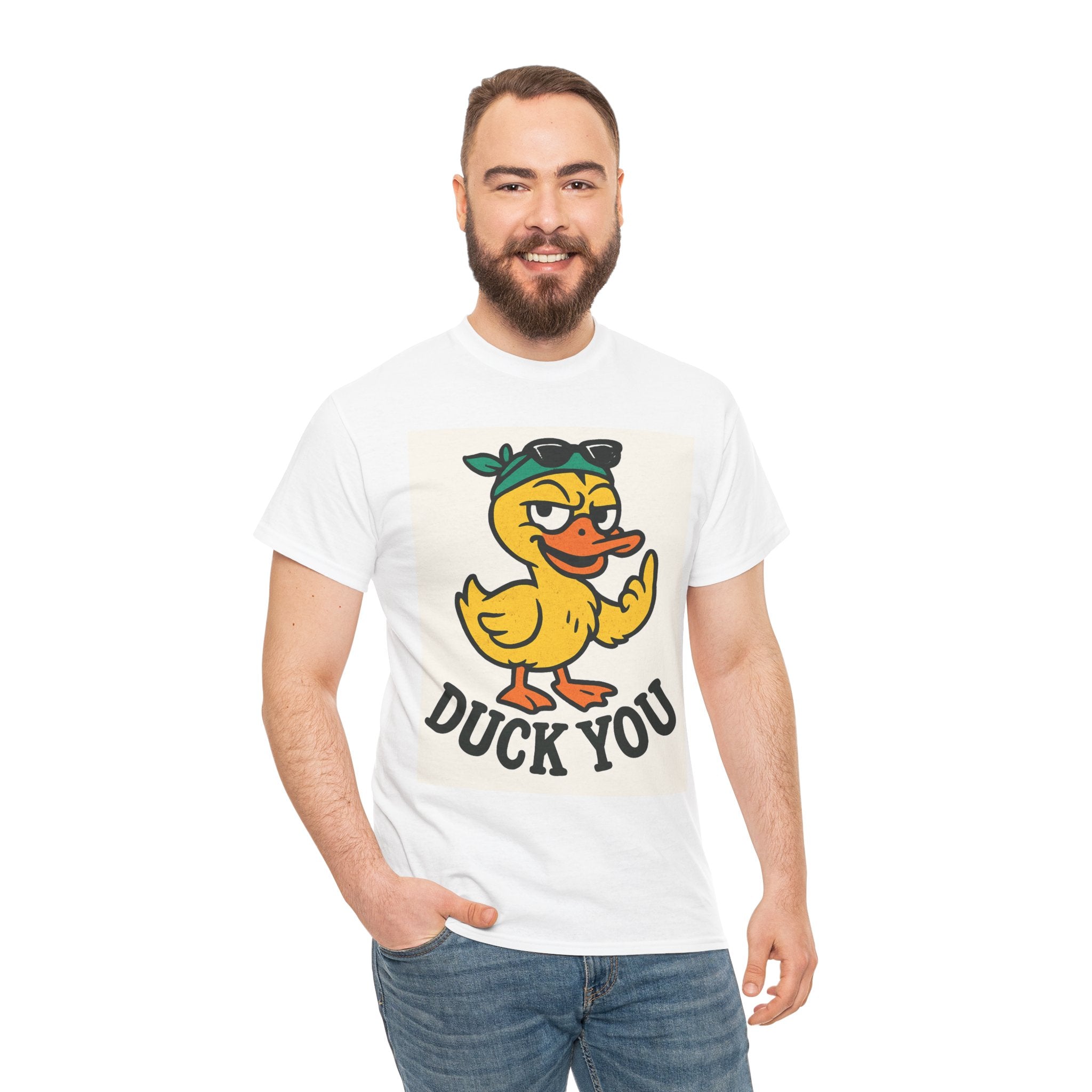 Funny Duck You Unisex Heavy Cotton Tee, Humorous T-Shirt, Casual Wear, Gift for Friends, Quirky Apparel, Duck Lover Gift