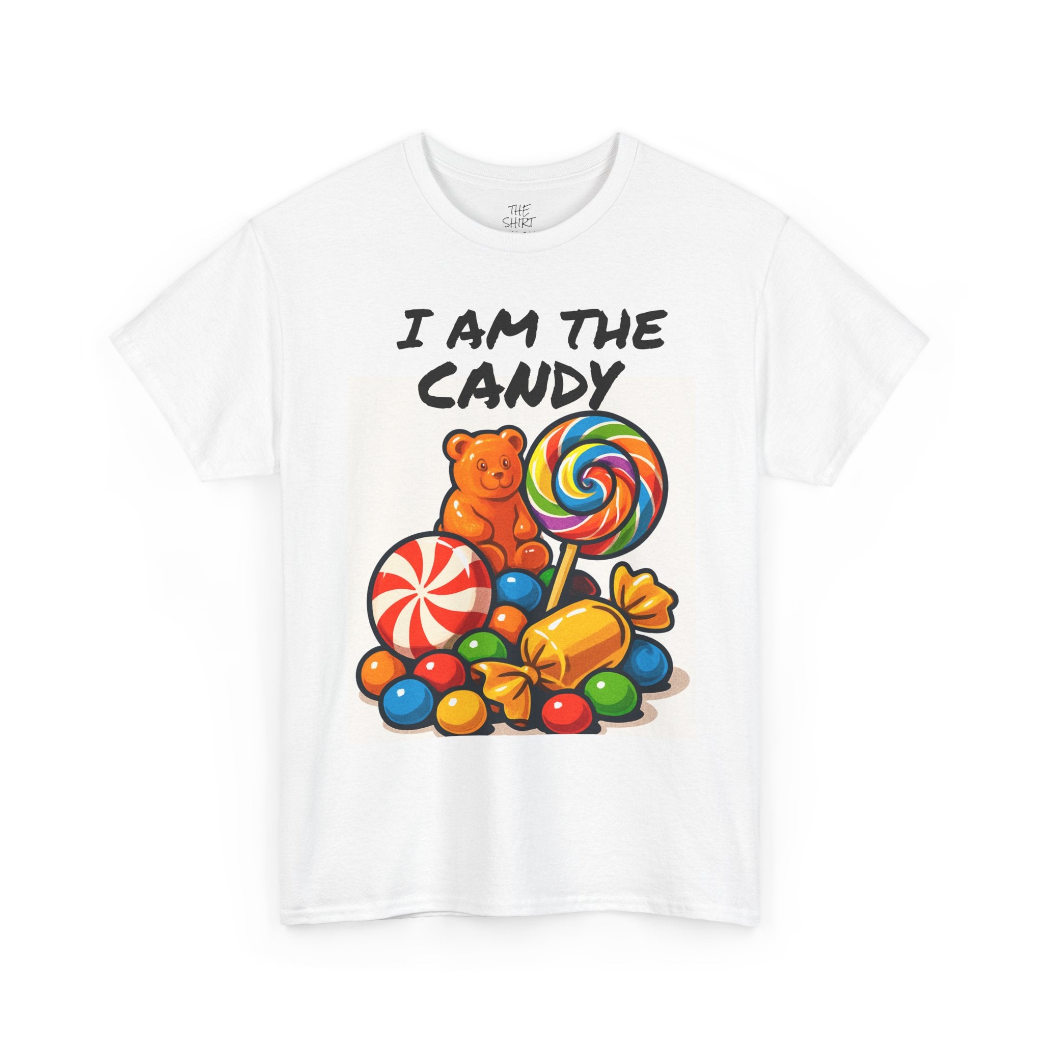 Candy-Themed Unisex Tee, Fun Gift for Sweet Tooth, Cute Casual Wear, Perfect for Birthdays, Halloween, Candy Lovers - THE SHIRT SHACK
