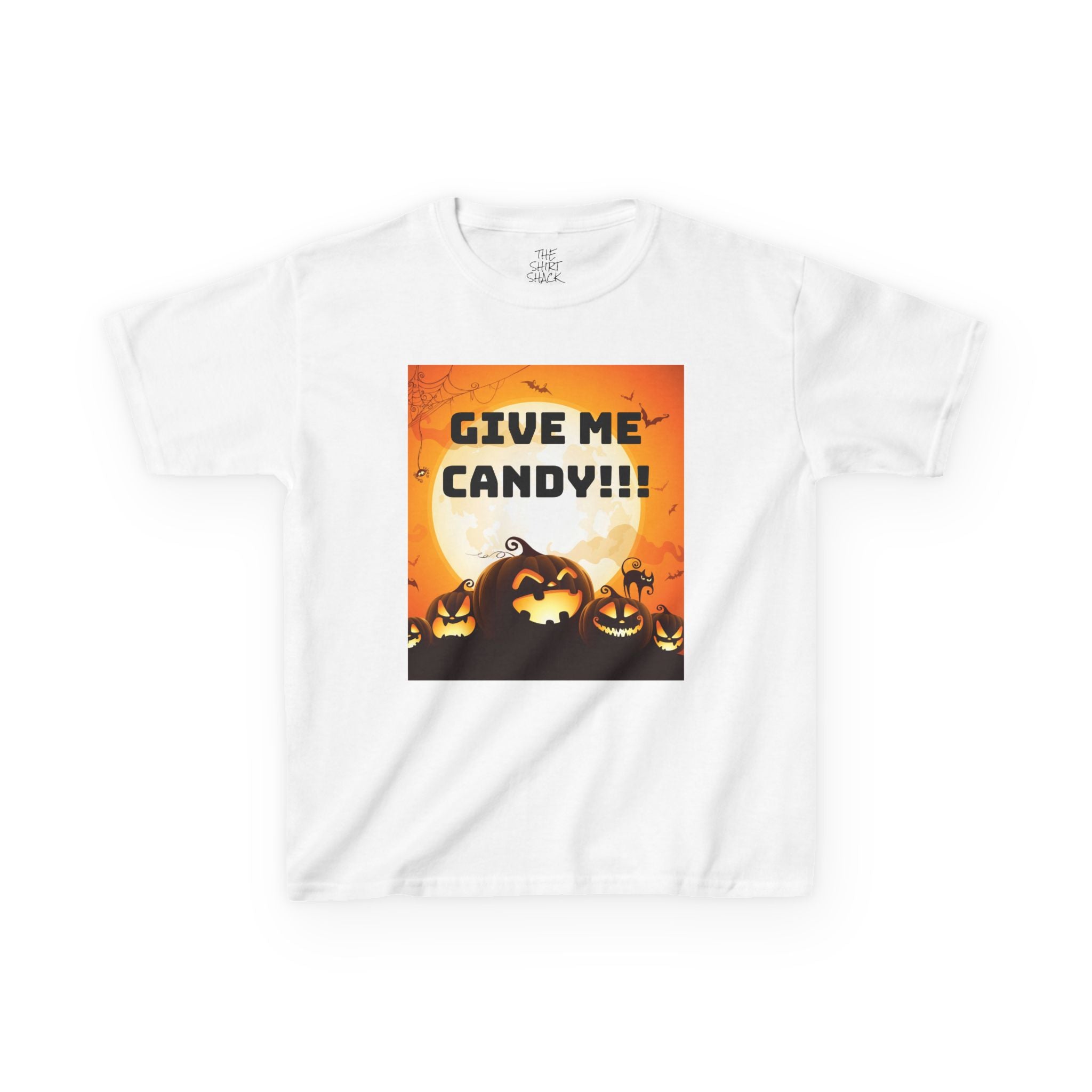 Halloween Kids Tee - "Give Me Candy!!!" T-Shirt, Fun Halloween Shirt, Kids Graphic Tee, Trick or Treat Shirt, Spooky Season Apparel - THE SHIRT SHACK
