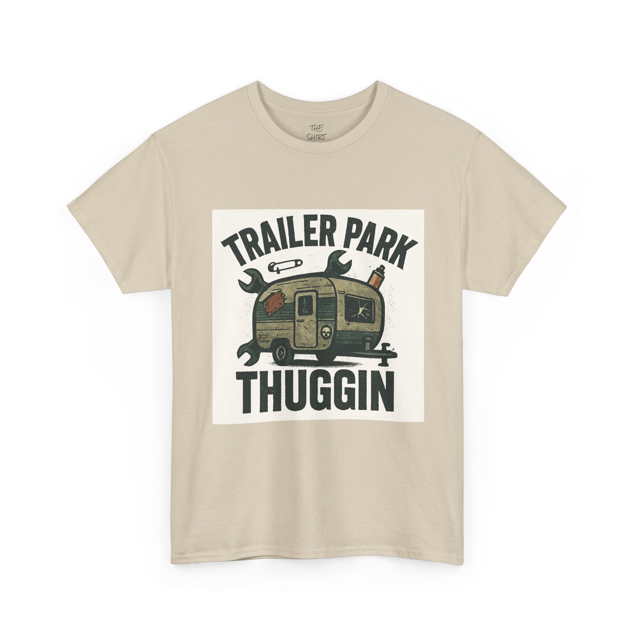 Trailer Park Thuggin' Unisex Heavy Cotton Tee - Casual Wear, Gift for Campers, Funny Shirt, Outdoor Apparel, RV Lifestyle