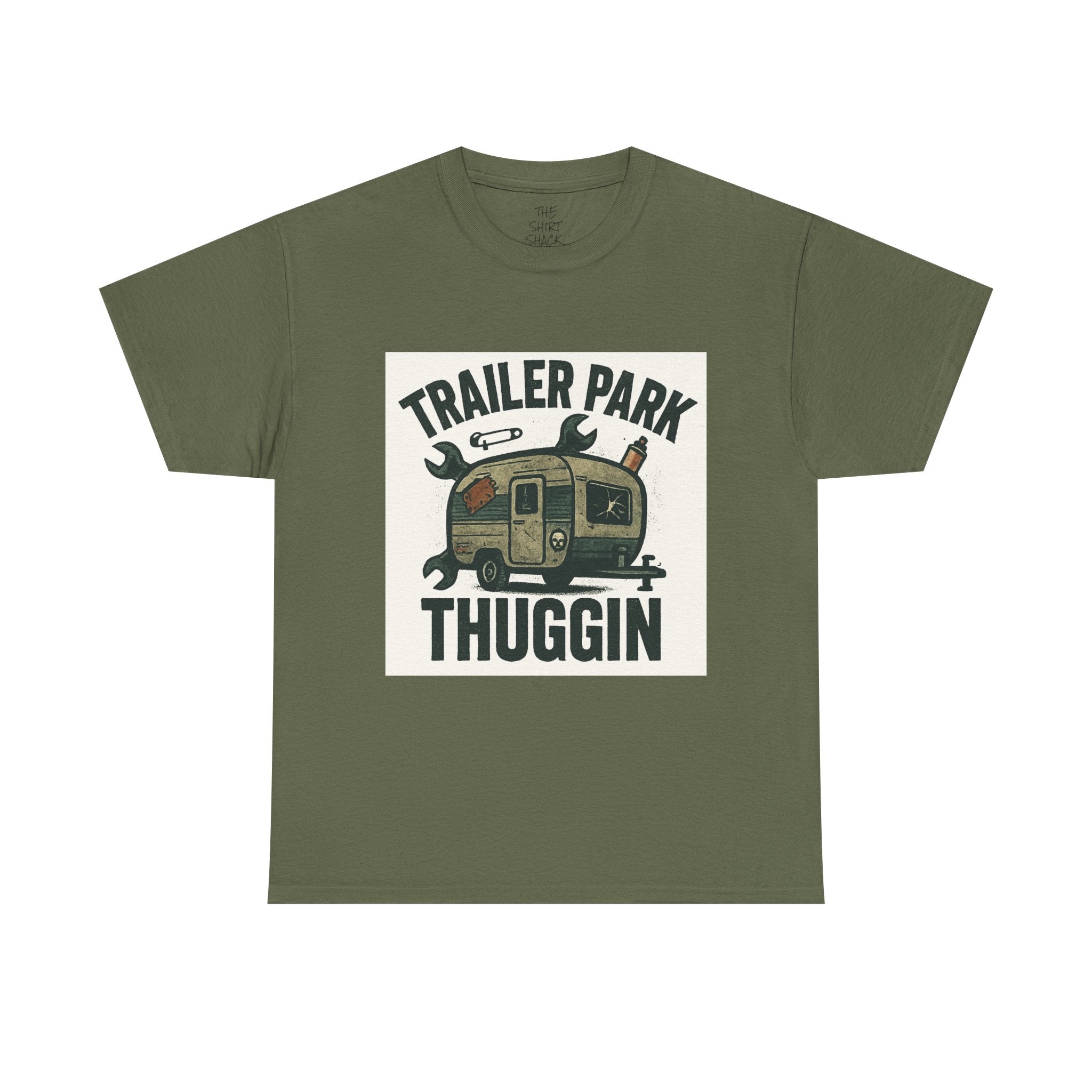 Trailer Park Thuggin' Unisex Heavy Cotton Tee - Casual Wear, Gift for Campers, Funny Shirt, Outdoor Apparel, RV Lifestyle