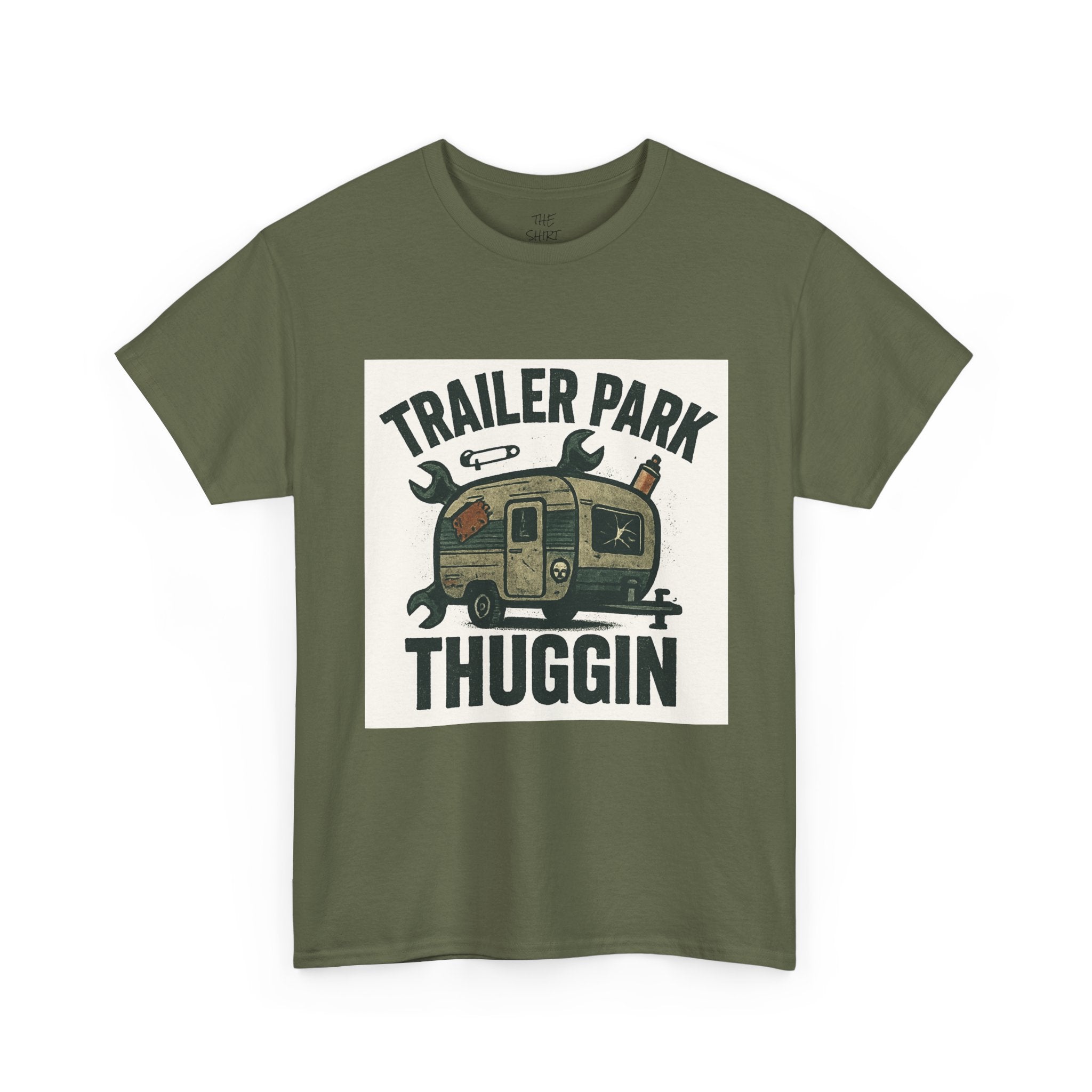 Trailer Park Thuggin' Unisex Heavy Cotton Tee - Casual Wear, Gift for Campers, Funny Shirt, Outdoor Apparel, RV Lifestyle