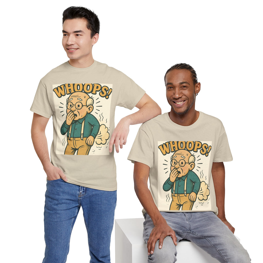 Funny Humor Tee, Whoops Graphic T-Shirt, Gag Gift for Dad, Unisex Cotton Tee, Casual Wear, Birthday Gift