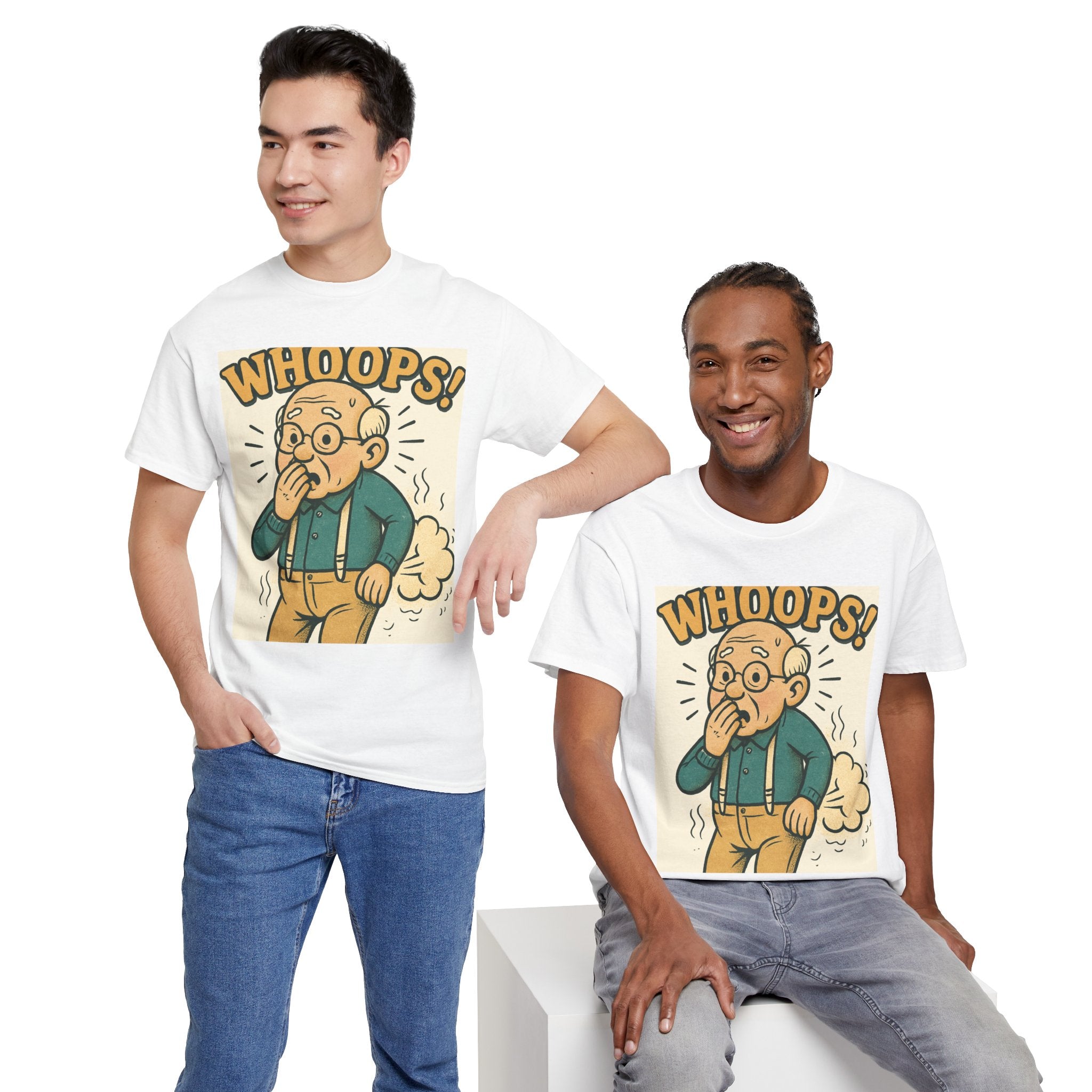 Funny Humor Tee, Whoops Graphic T-Shirt, Gag Gift for Dad, Unisex Cotton Tee, Casual Wear, Birthday Gift