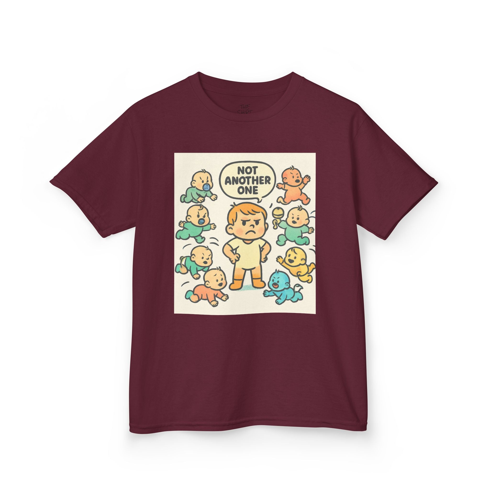 Funny Kids Tee, Kids Heavy Cotton T-Shirt, Gift for New Siblings, Cute Baby Theme Shirt, Playful Family Humor Outfit